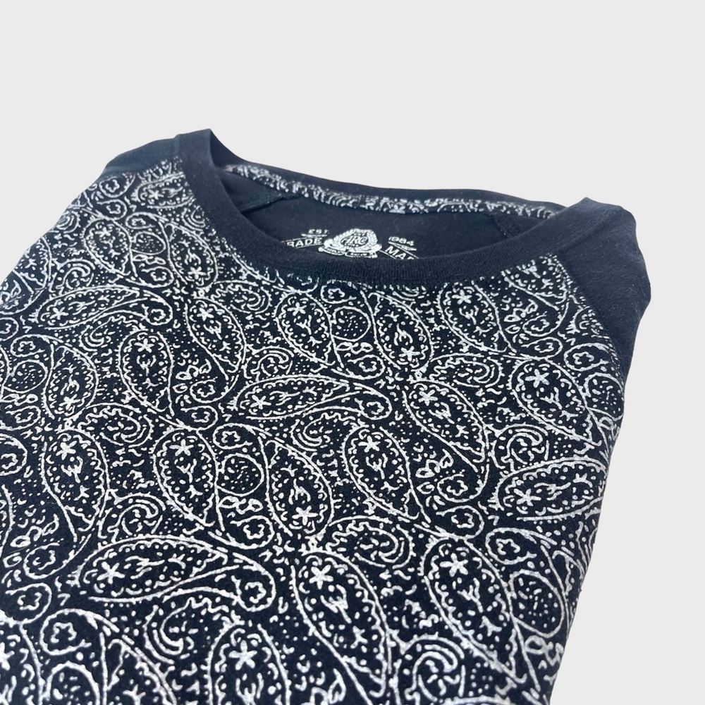 American Rag Cie Paisley Design 3/4 Sleeve T-shirt - Picture 4 of 7